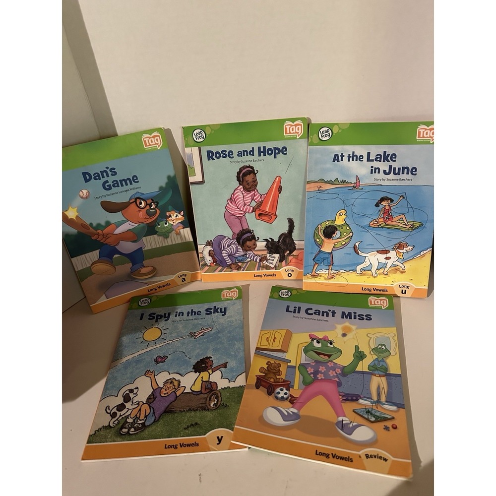 leapfrog tag Reader books Lot Of 5 Long Vowel Sounds GC
